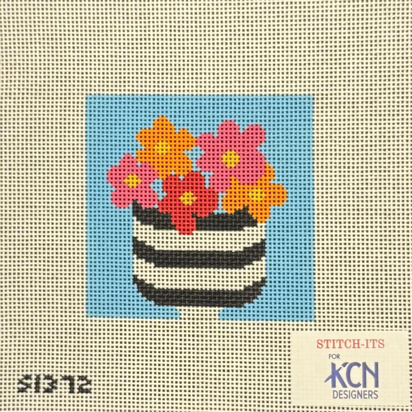 Flowers in Striped Pot (by KCN Designers)