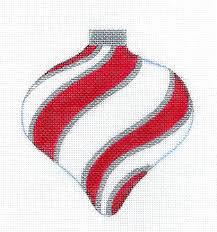 Peppermint Candy Cane Teardrop Ornament (by Raymond Crawford) HO-3133