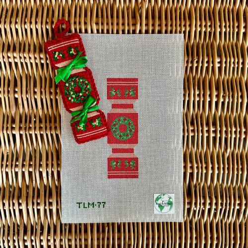 Christmas Cracker - Holiday Wreath Red (by Tout Le Monde Needlepoint) - TLM-77