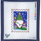 Christmas Gnome Postage Stamp (by Wipstitch) WS-309W