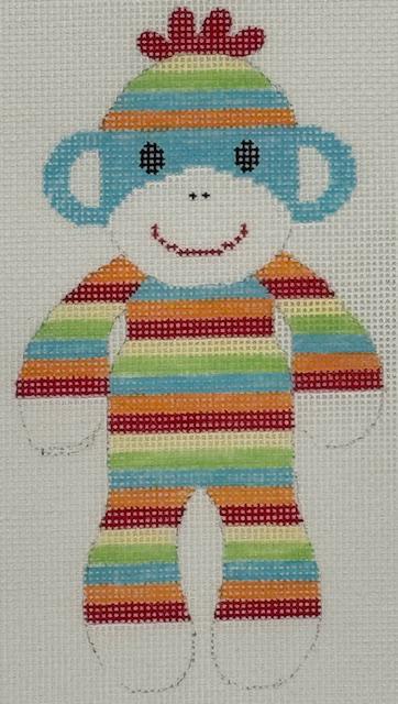 Sock Monkey Colorful Stripes (by J. Malahy Designs) SM-3