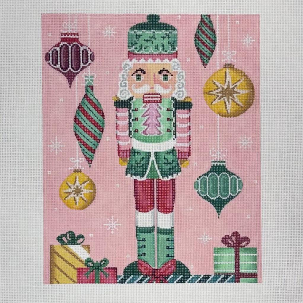 Rose Halsey - Pink & Green Nutcracker w/ Hanging Baubles (by Kate Dickerson) RH-PL-01