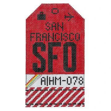 San Francisco (SFP) Luggage Tag (by Hedgehog Needlepoint)