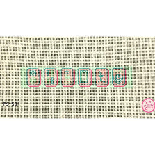 Mahjong Tiles - Key Fob Pink (by Atlantic Blue Canvas)