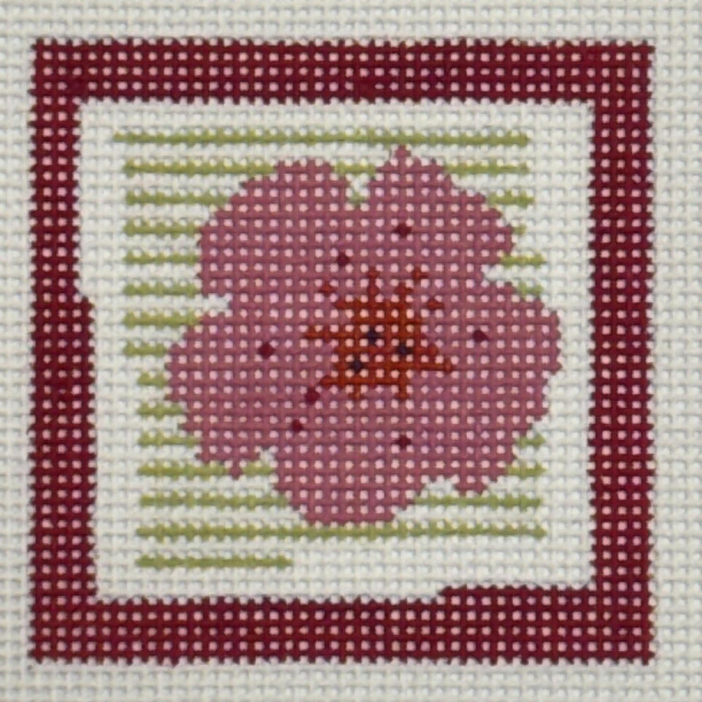 Pink Flower w/ Stripes (by Pippin Studio) - P-SM-125