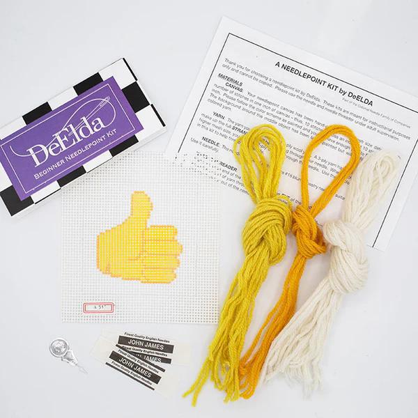 Thumbs Up Beginner Needlepoint Kit (by DeElda) A51