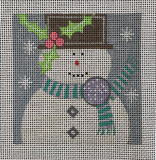 Snowman with Holly & Scarf (by Ditto! Needlepoint) 258