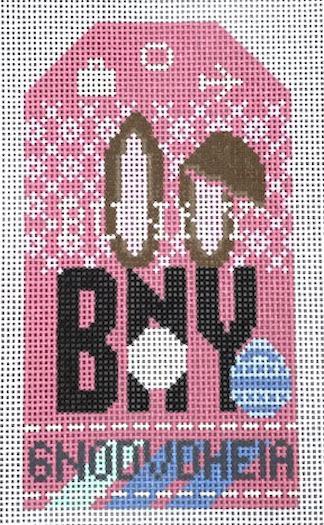 Bunny Luggage Tag (by Hedgehog Needlepoint)