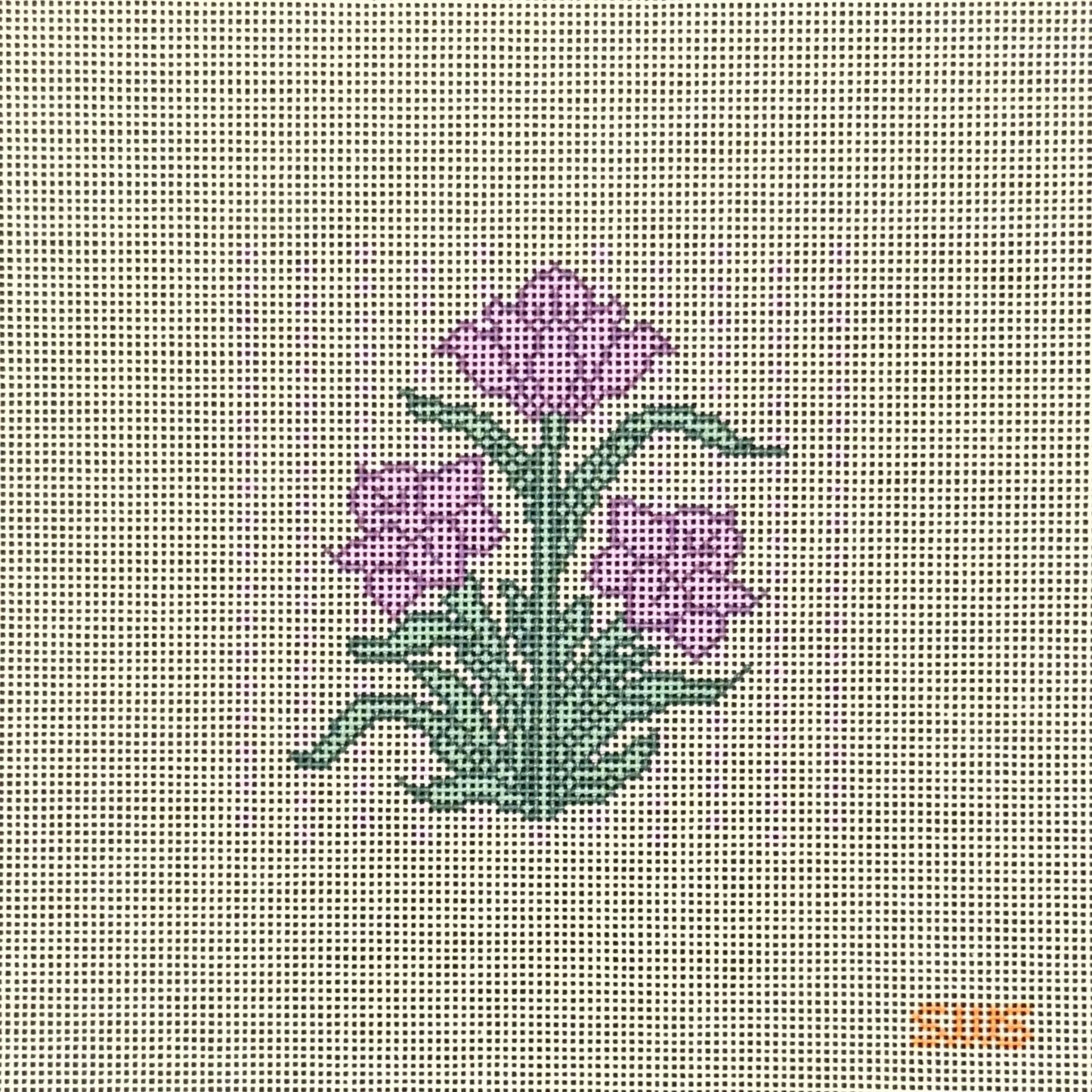 Purple Block Print Flowers (by Stitching with Stacey)