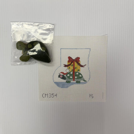 Turtle w/ Packages Mini Sock w/ Turtle Insert (by Kathy Schenkel) - CM354