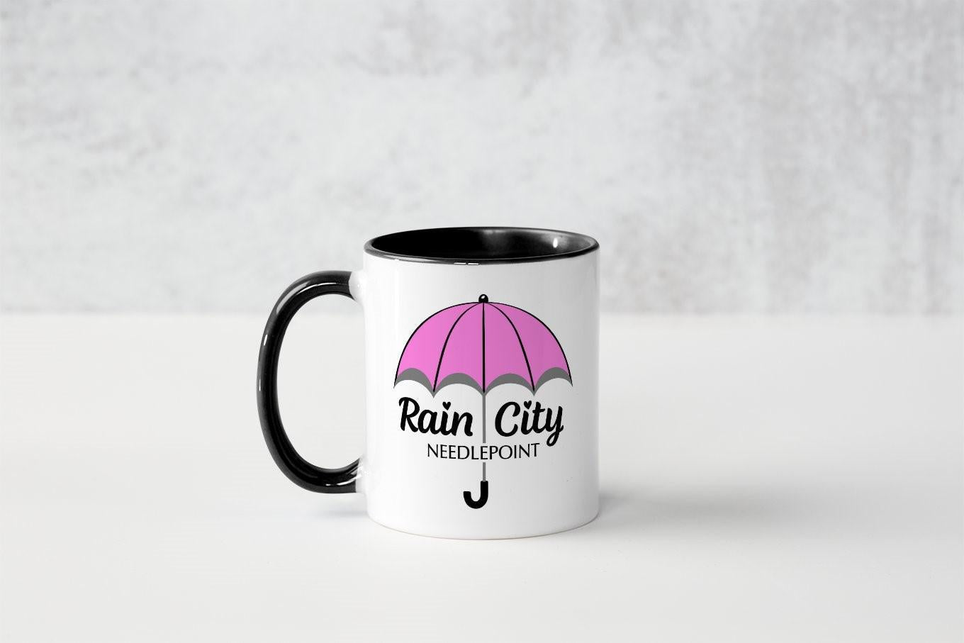 Rain City Needlepoint Coffee Mug