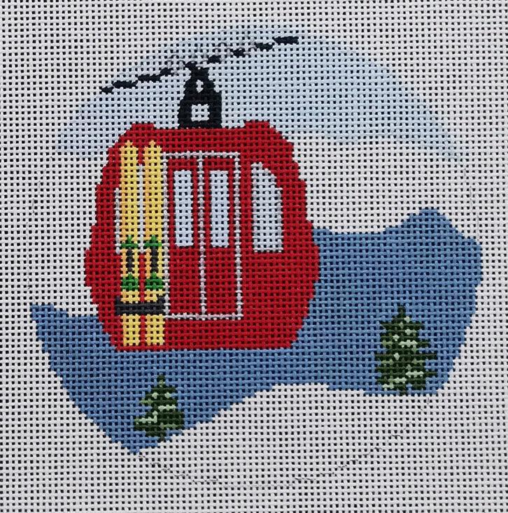 Gondola w/Skis (by Blue Ridge Needlepoint) R-28
