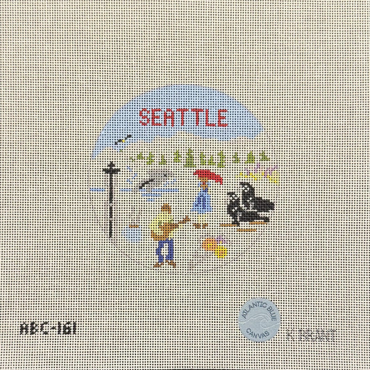 Seattle Travel Round (by Atlantic Blue Canvas)