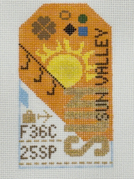 Sun Valley Luggage Tag (by Hedgehog Needlepoint)