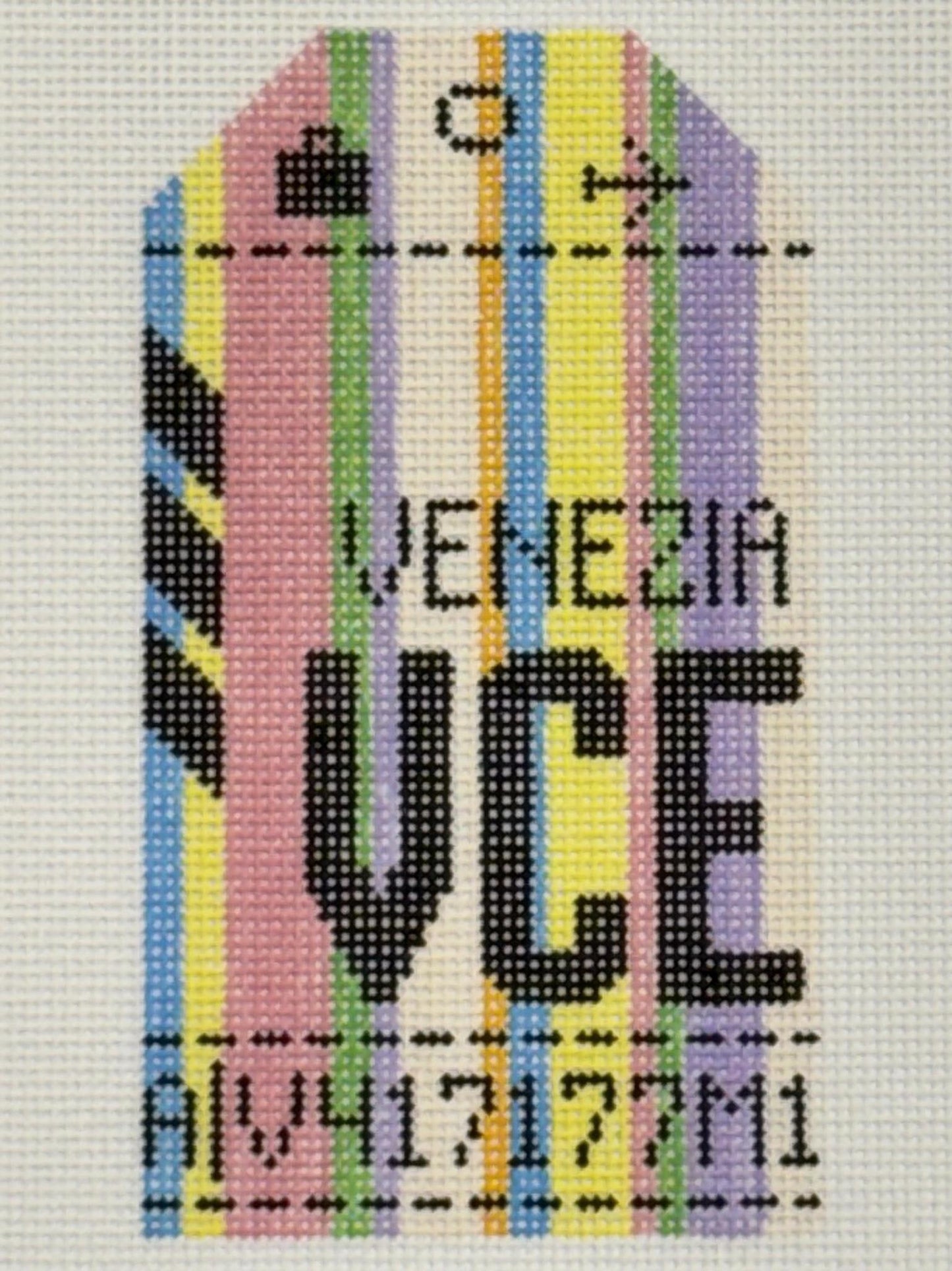 Venice Luggage Tag (by Hedgehog Needlepoint)