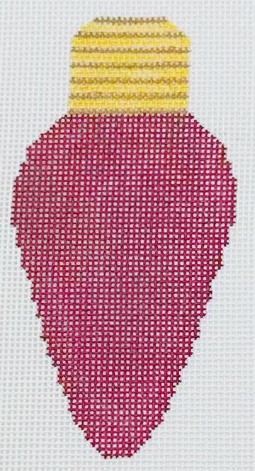 Cranberry Light Bulb (by Blue Waters Needlepoint) LB-19