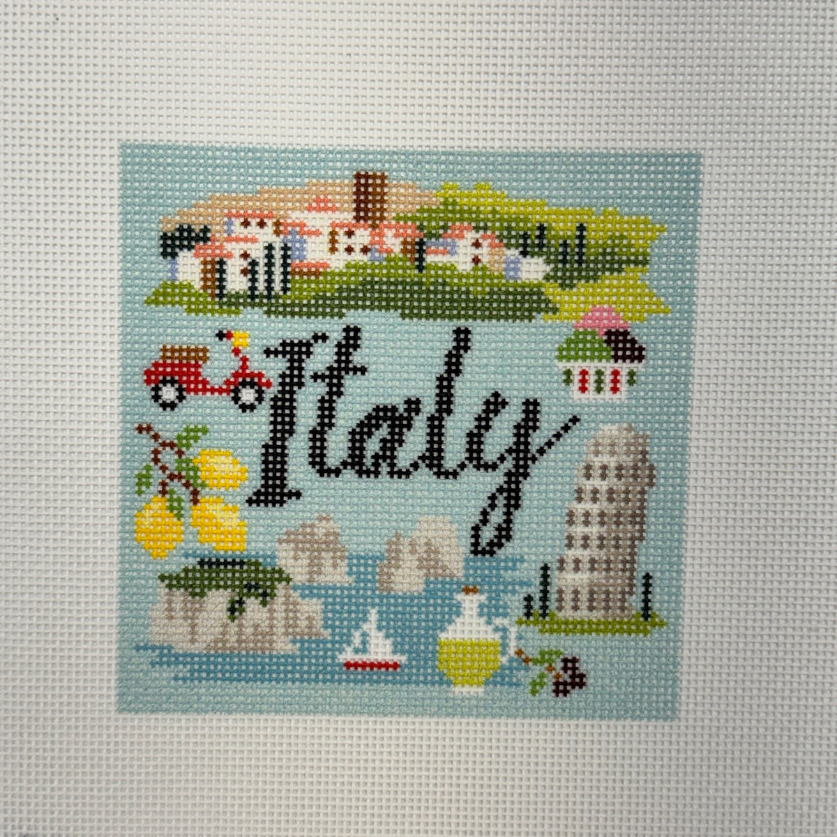 Italy Travel Coaster (by Bradley Needlepoint)