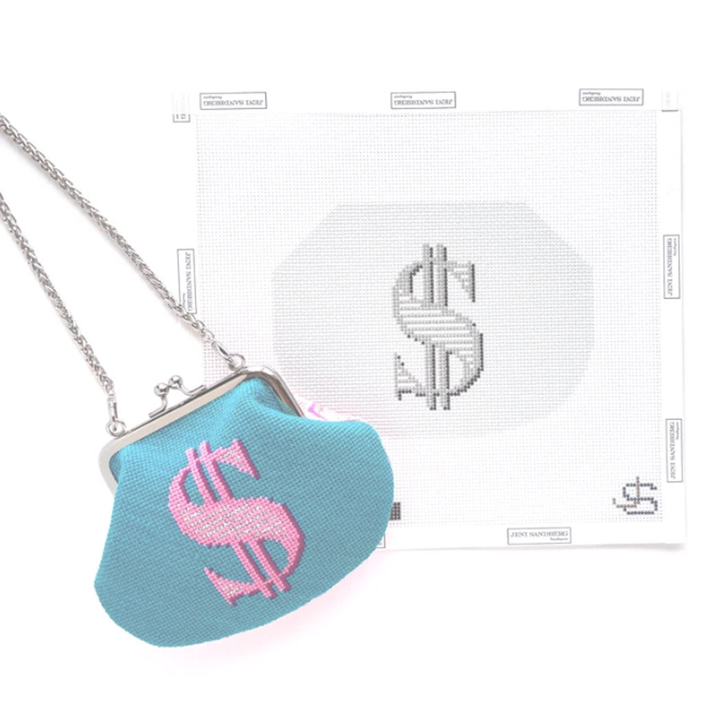 Dollar Sign Kiss Lock Bag (by Jeni Sandberg)