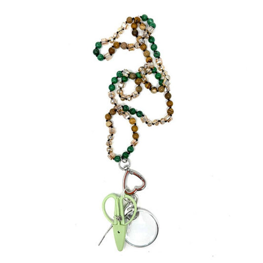 Gemstone Heart Chatelaine - Pine Forest