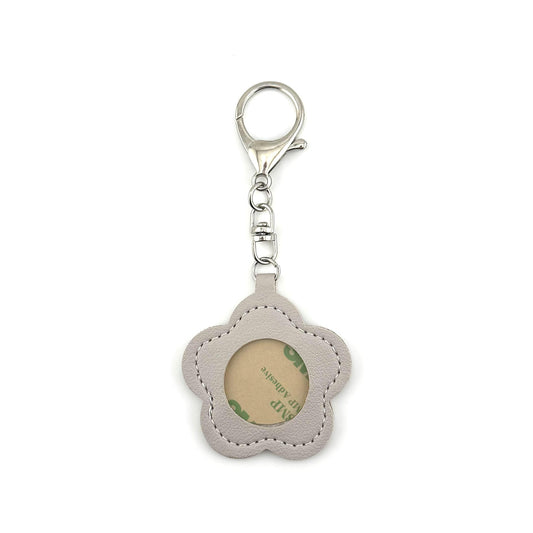 Leather Self-Finishing Floral Key Fob - Taupe