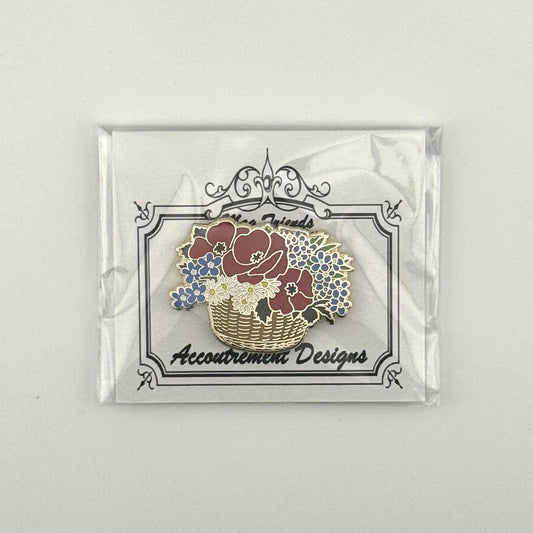 Basket of RWB Flowers Needle Minder