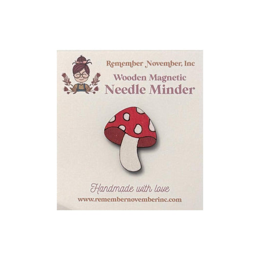 Wooden Mushroom needle minder