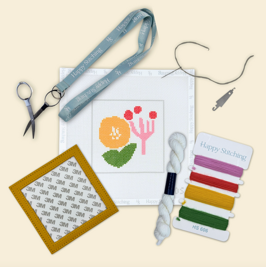 Wild Bloom Coaster Needlepoint Kit (by Happy Stitching / KCN)