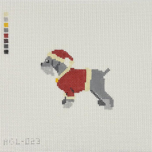 Santa Schnauzer (by Dogwood Needlepoint)