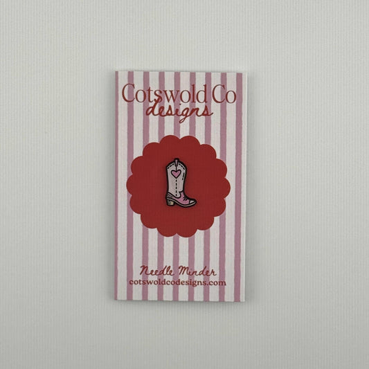 Small Pink Cowboy Boot needle minder