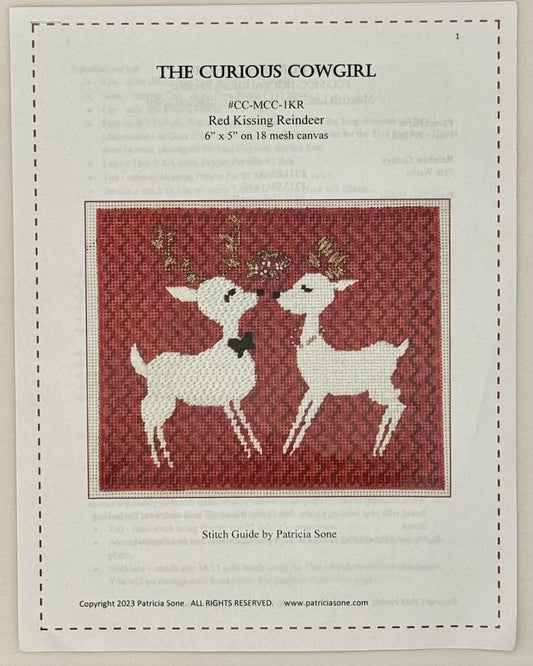 Red Kissing Reindeer Stitch Guide (by Curious Cowgirl)
