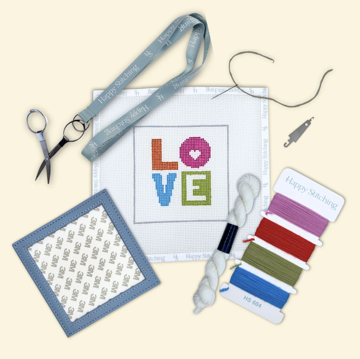 Love Stack Coaster Needlepoint Kit (by Happy Stitching / KCN)