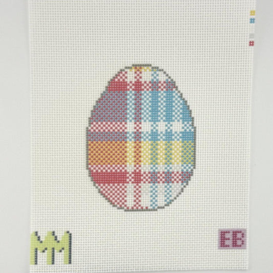 Blue Madras Plaid Egg (by Elizabeth Brooke)