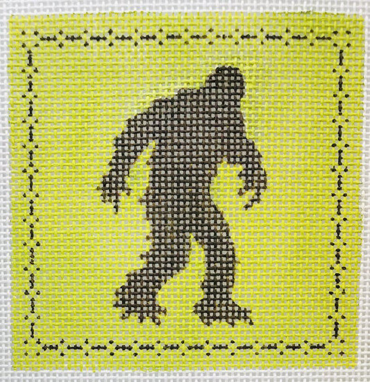 Bigfoot on Green (by The Plum Stitchery) Al-221