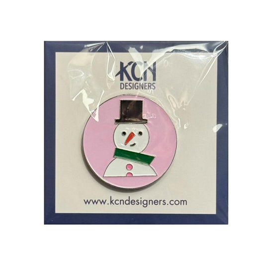 Snowman on Pink needle minder