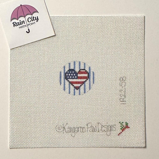 Patriotic Heart Fob Insert (by Kangaroo Paws)