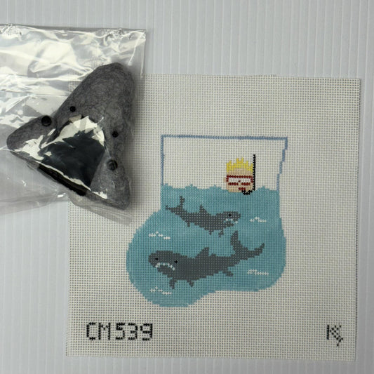 Shark Mini Sock w/ Shark Insert (by Kathy Schenkel) - CM539