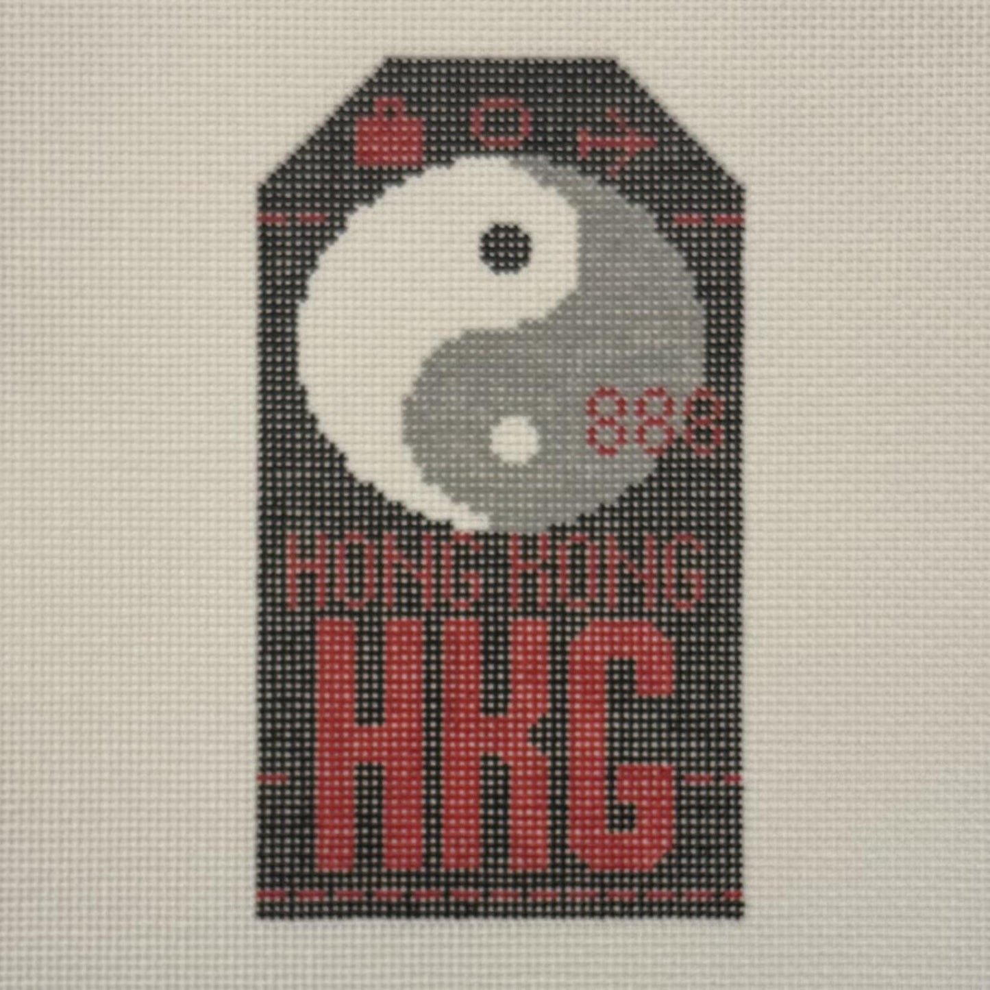 Hong Kong Luggage Tag (by Hedgehog Needlepoint)