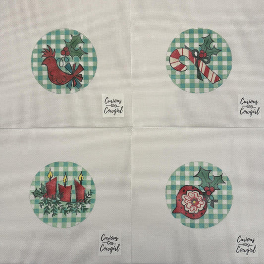Green Gingham Christmas Round