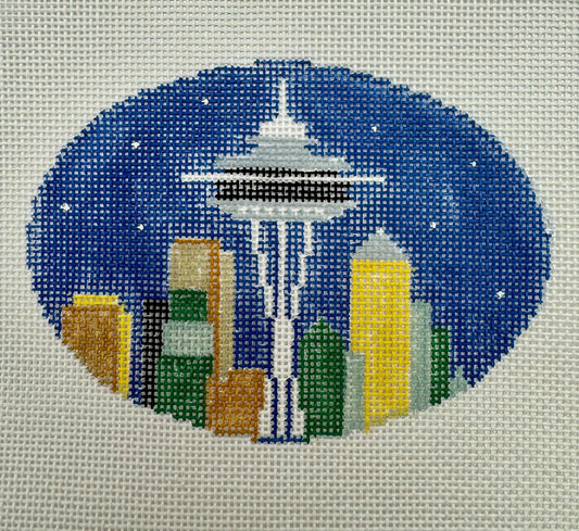 Seattle Space Needle Oval (by Kathy Schenkel) MO136
