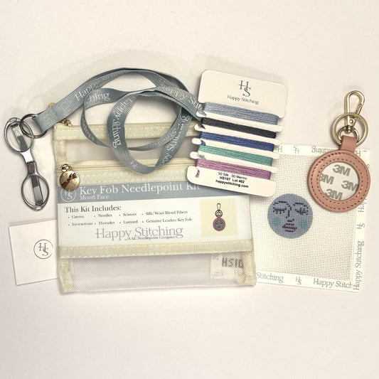 Moon Face Key Fob Needlepoint Kit (by Happy Stitching / KCN)