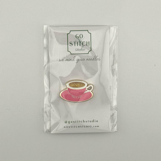 Tea Cup Hot Pink Needle Minder