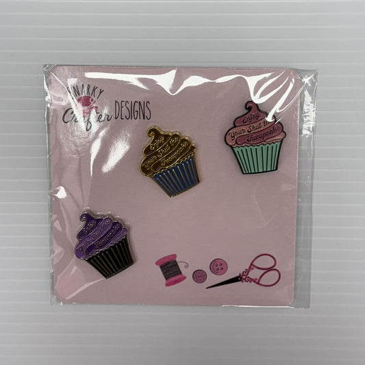 Enjoy Your Shut-the-Fucupcake needle minder - 3 pack
