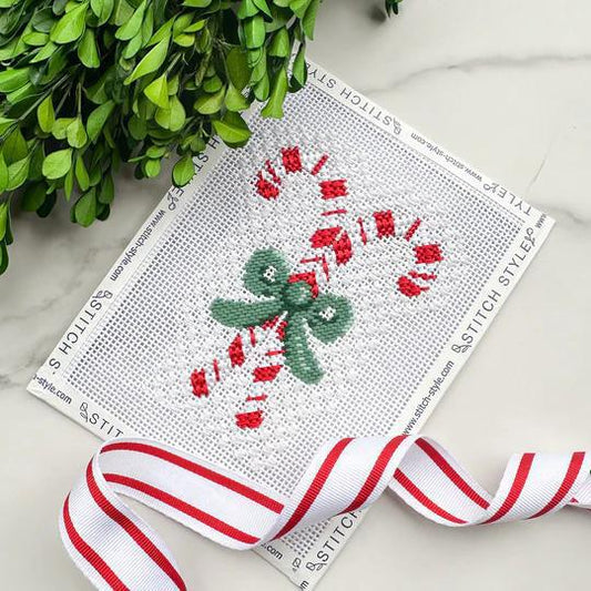 Candy Canes with Green Bow (by Stitch Style) SS196