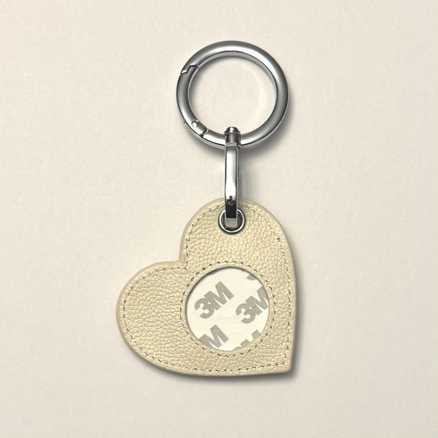 Leather Heart Air Tag Holder w/Clip