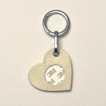 Leather Heart Air Tag Holder w/Clip