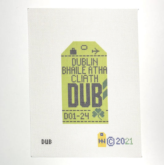 Dublin Luggage Tag (by Hedgehog Needlepoint)