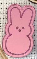 Pink Acrylic Peeps Marshmallow Bunny needle minder