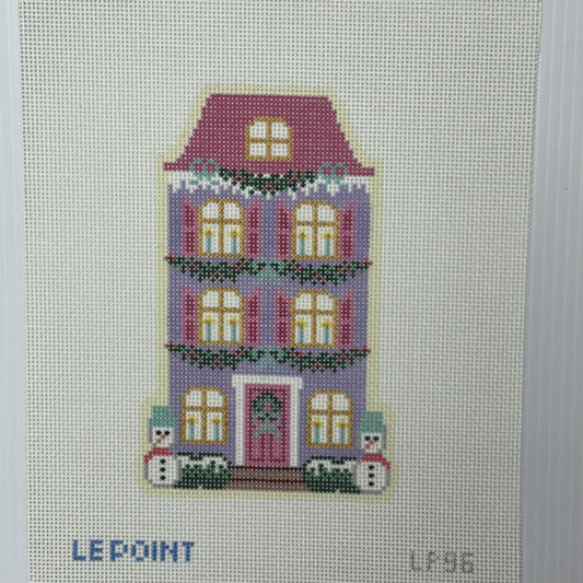 Christmas Village Purple Row House (by Le Point Studio) - LP-96