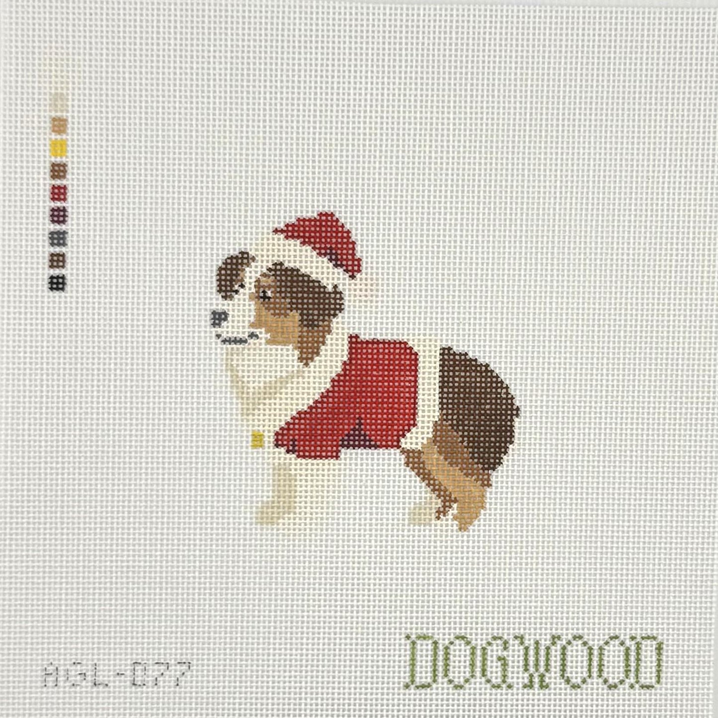 Santa Australian Shepherd (by Dogwood Needlepoint)