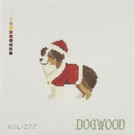 Santa Australian Shepherd (by Dogwood Needlepoint)